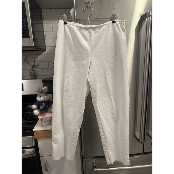 Eileen Fisher Pants - Eileen Fisher Women's Capri Pants White SzM 95 Org Cot 5 Sp Beach Brunch Boating